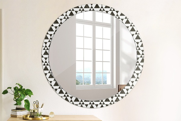 Round wall mirror decor Geometry triangles