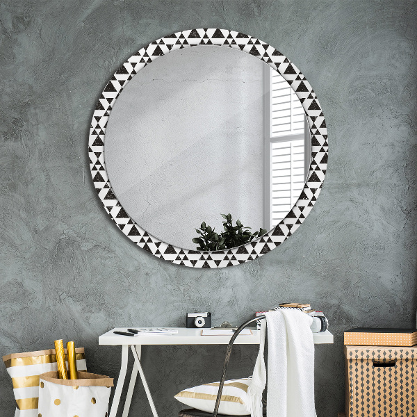 Round wall mirror decor Geometry triangles