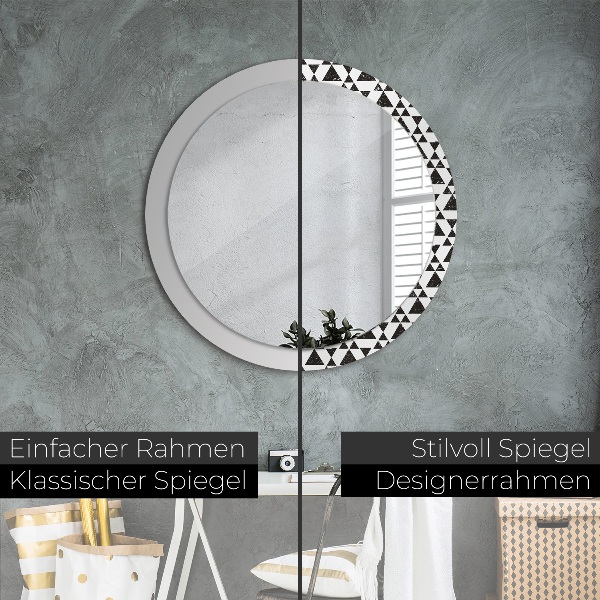 Round wall mirror decor Geometry triangles