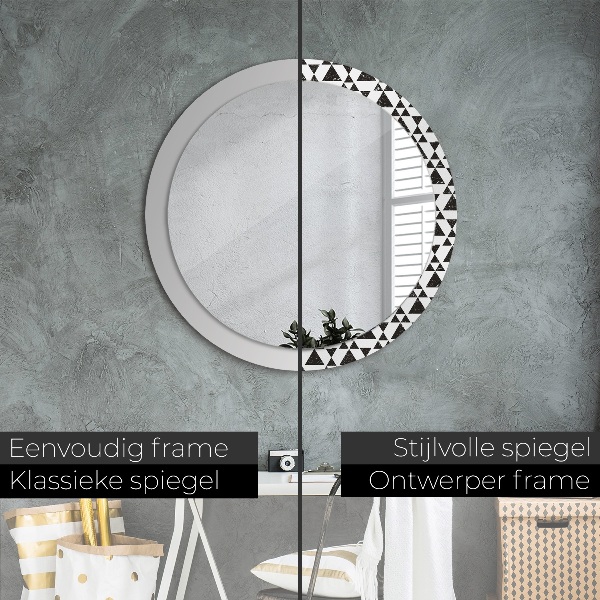 Round wall mirror decor Geometry triangles