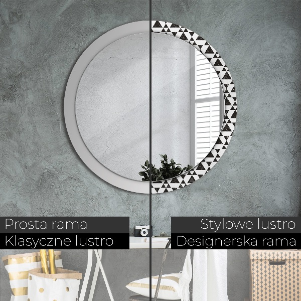 Round wall mirror decor Geometry triangles