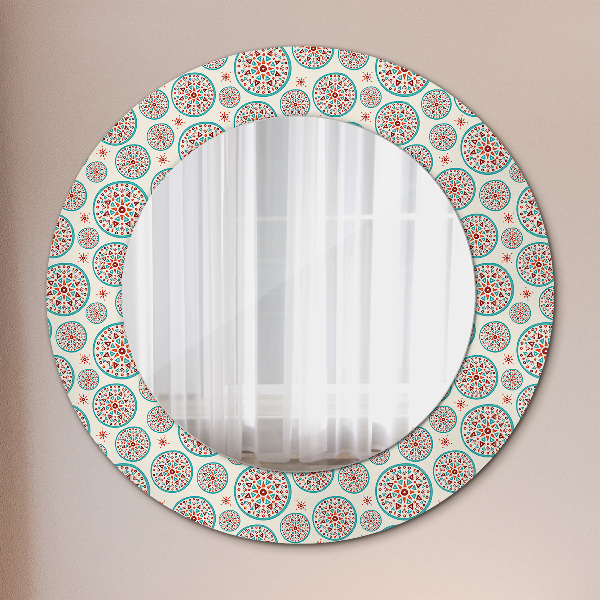 Round wall mirror decor Boho pattern