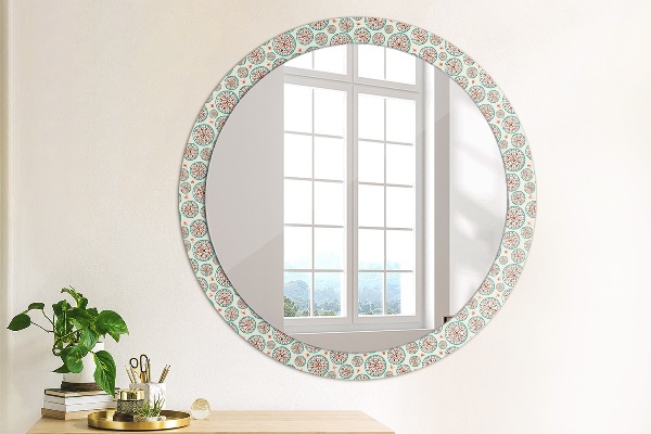 Round wall mirror decor Boho pattern