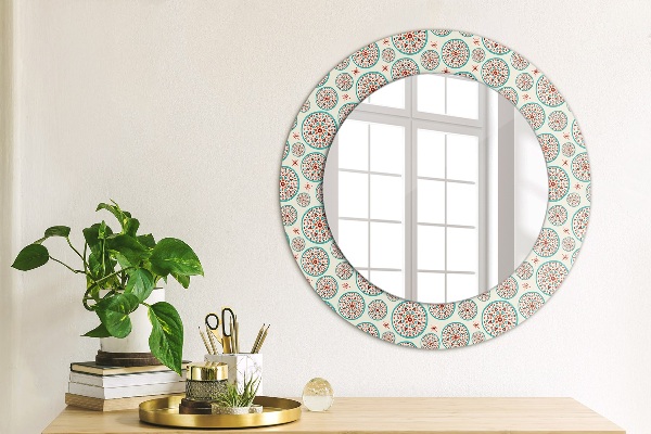 Round wall mirror decor Boho pattern