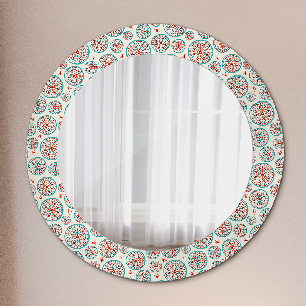 Round wall mirror decor Boho pattern