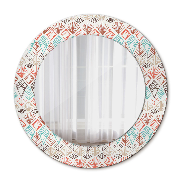 Round wall mirror decor Ethnic pattern