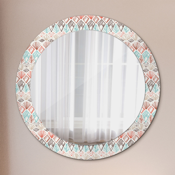 Round wall mirror decor Ethnic pattern