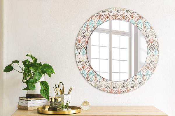 Round wall mirror decor Ethnic pattern