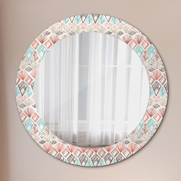 Round wall mirror decor Ethnic pattern