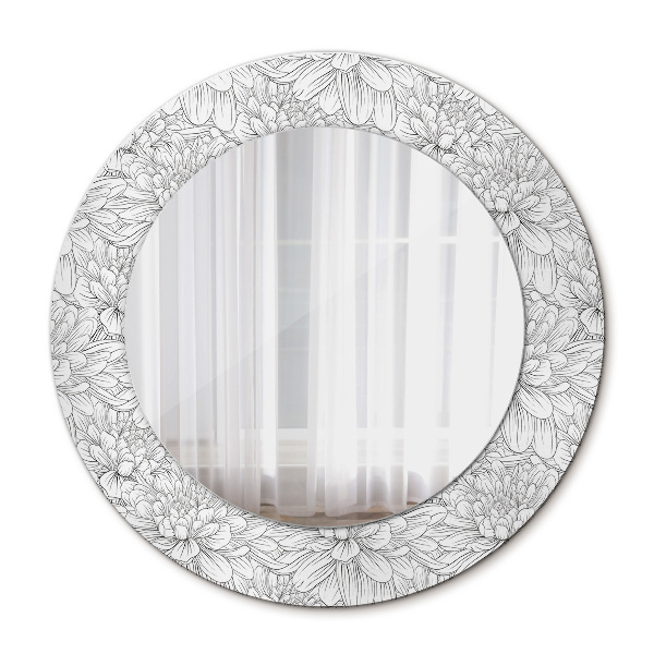 Circle decorative mirror Lotos flowers