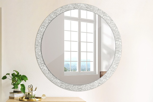 Circle decorative mirror Lotos flowers