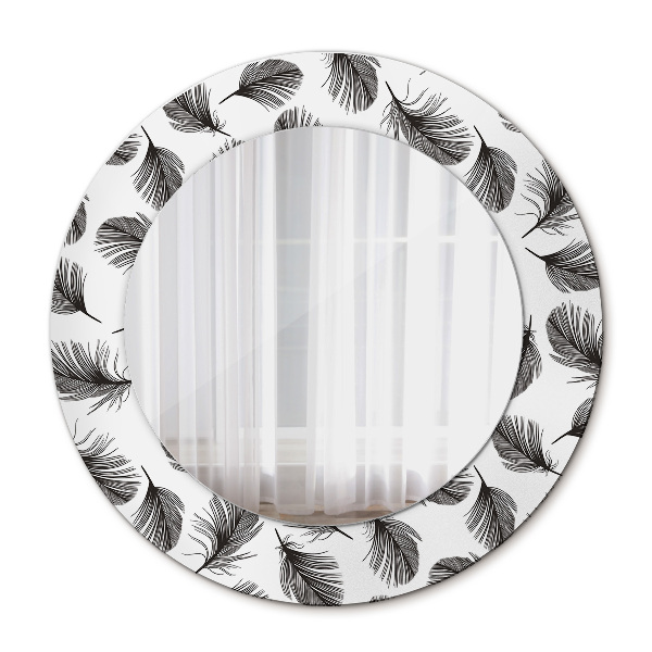 Round wall mirror design Feathers