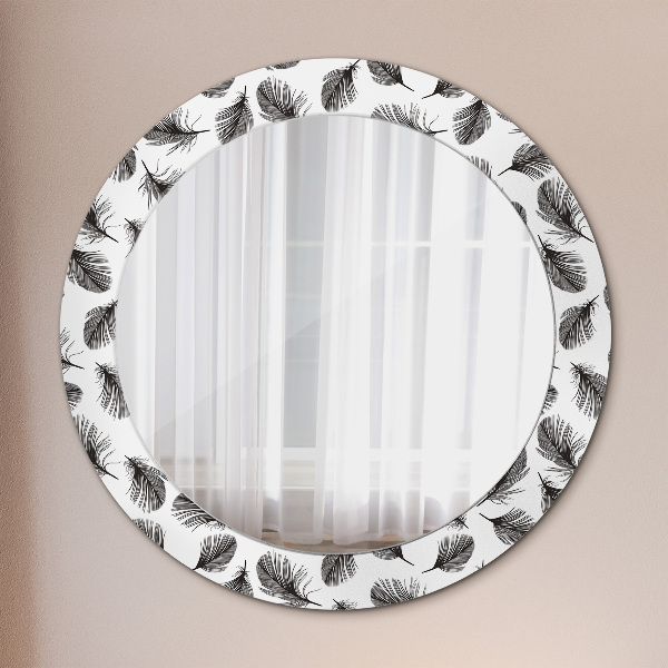 Round wall mirror design Feathers