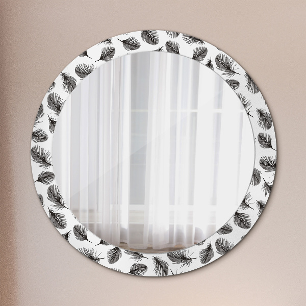 Round wall mirror design Feathers