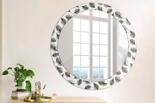 Round wall mirror design Feathers