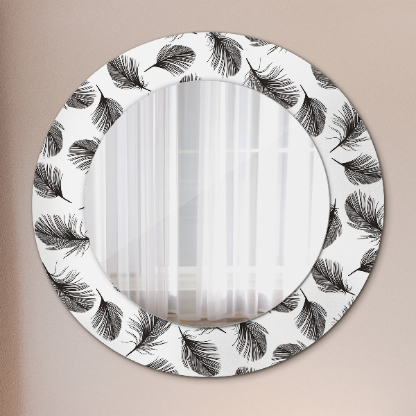 Round wall mirror design Feathers