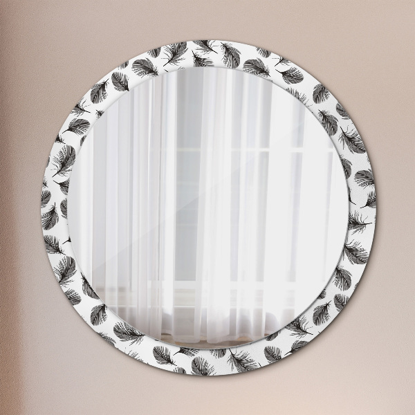 Round wall mirror design Feathers
