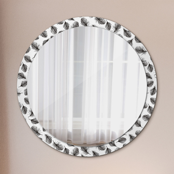 Round wall mirror design Feathers