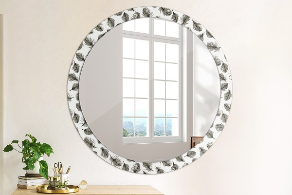 Round wall mirror design Feathers
