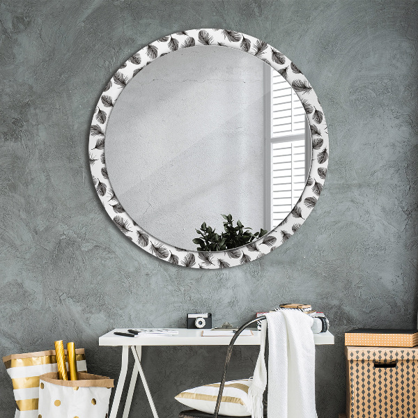 Round wall mirror design Feathers