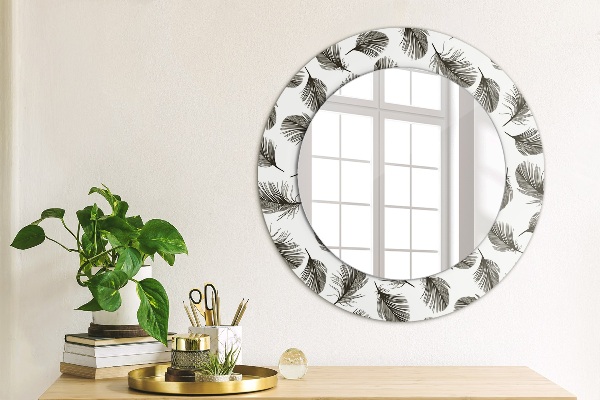 Round wall mirror design Feathers