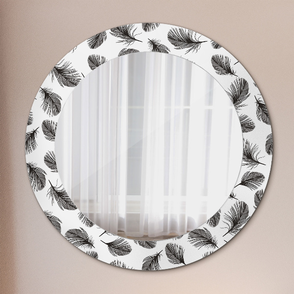 Round wall mirror design Feathers