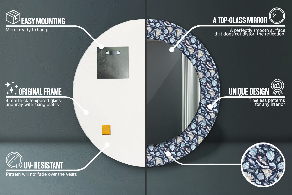 Round decorative mirror Boho pattern