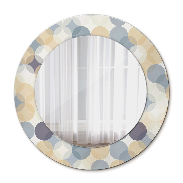 Round mirror frame with print Geometric wheels