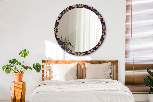 Ornate framed mirror Watercolor plants