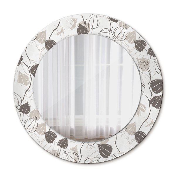 Round mirror frame with print Abstract floral