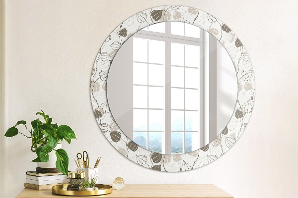 Round mirror frame with print Abstract floral