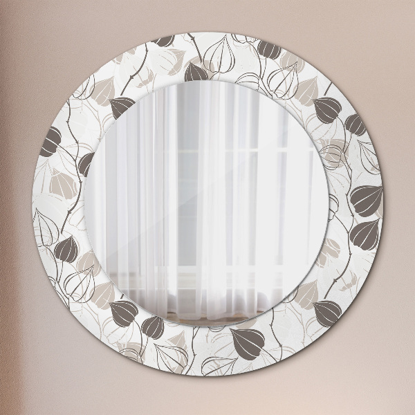 Round mirror frame with print Abstract floral