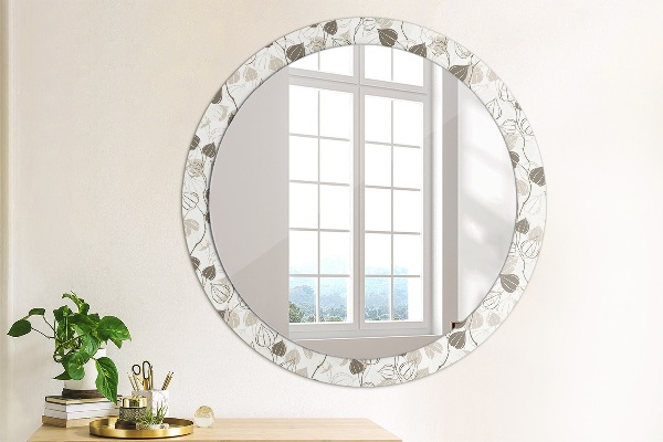 Round mirror frame with print Abstract floral