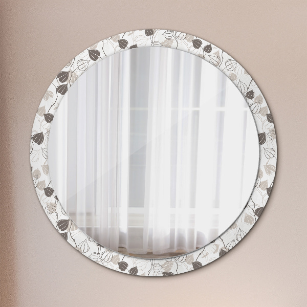 Round mirror frame with print Abstract floral