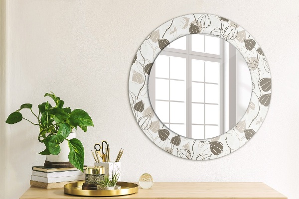 Round mirror frame with print Abstract floral
