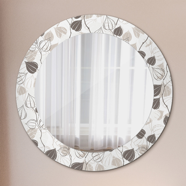 Round mirror frame with print Abstract floral