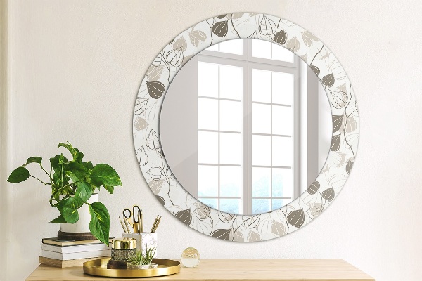 Round mirror frame with print Abstract floral