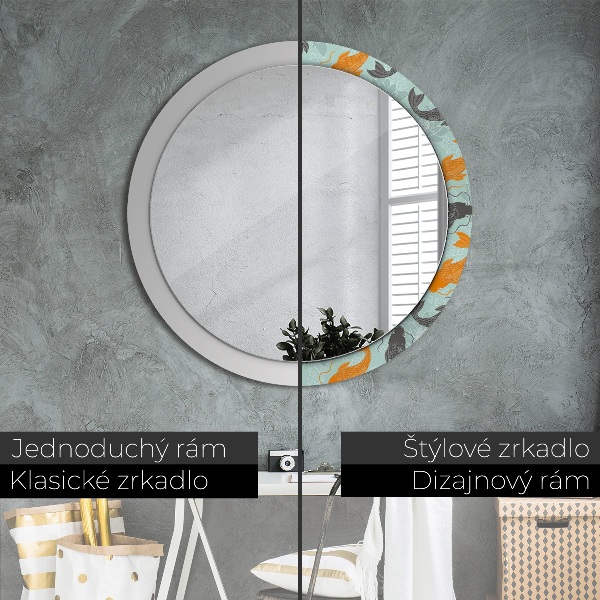 Round decorative mirror Chinese carp