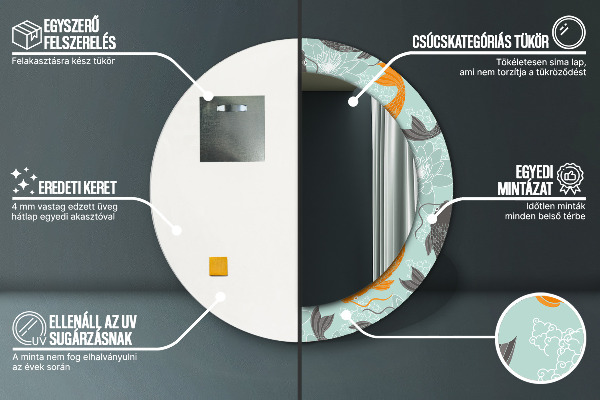 Round decorative mirror Chinese carp