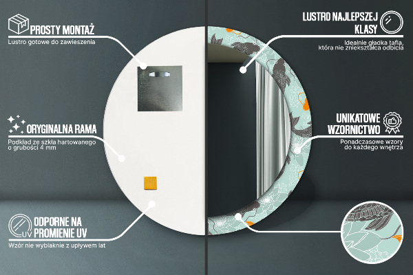 Round decorative mirror Chinese carp