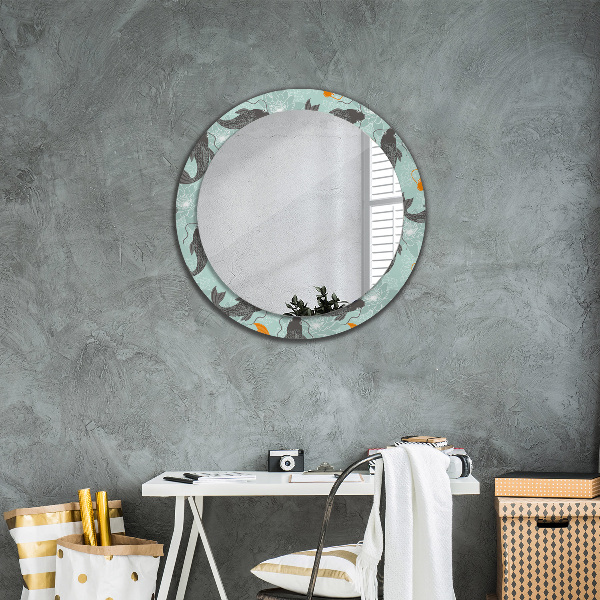 Round decorative mirror Chinese carp