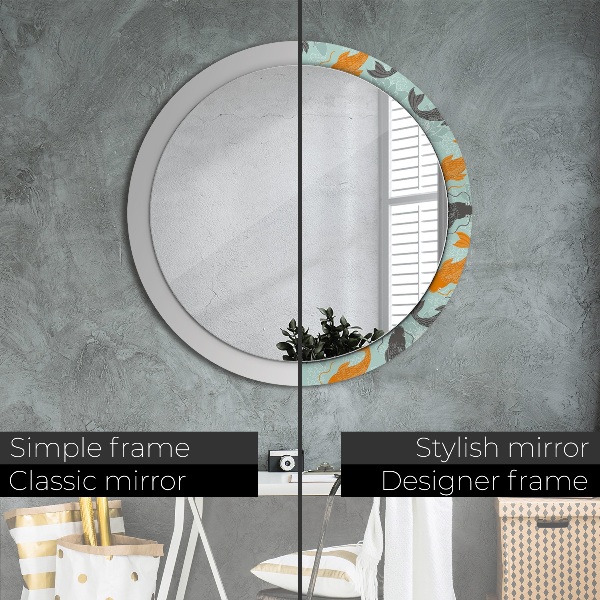 Round decorative mirror Chinese carp