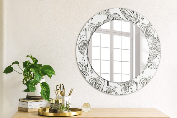 Circle decorative mirror Floral pattern