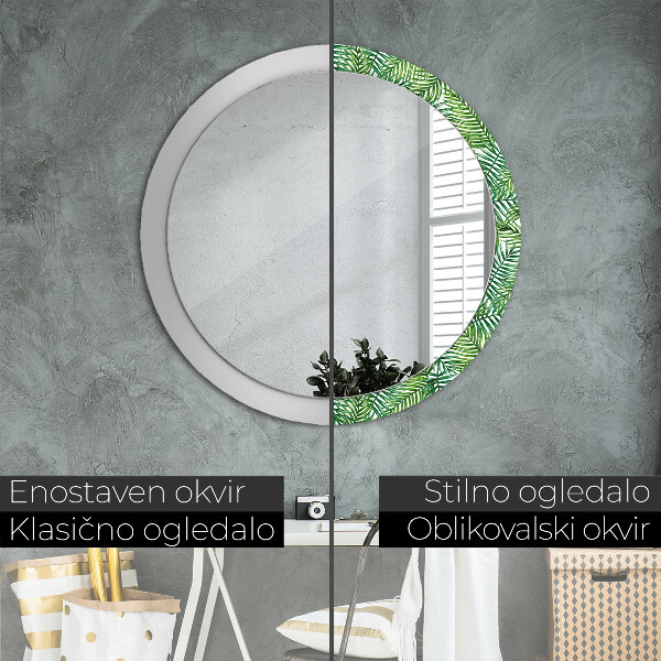Circle decorative mirror Tropical palm
