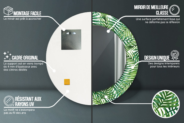 Circle decorative mirror Tropical palm