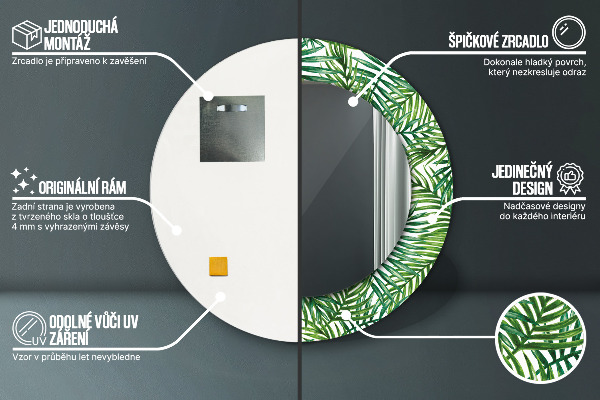 Circle decorative mirror Tropical palm