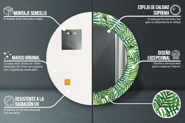 Circle decorative mirror Tropical palm