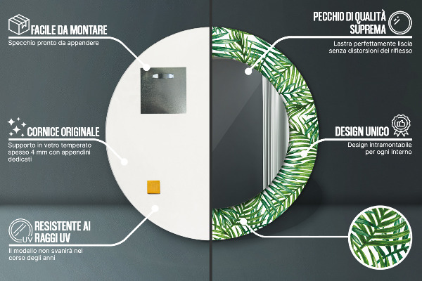 Circle decorative mirror Tropical palm