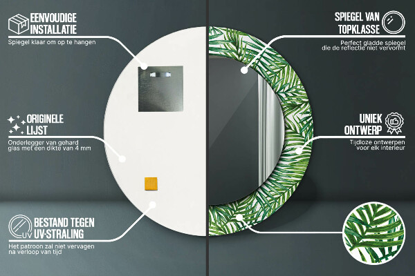 Circle decorative mirror Tropical palm