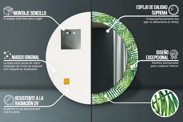 Circle decorative mirror Tropical palm